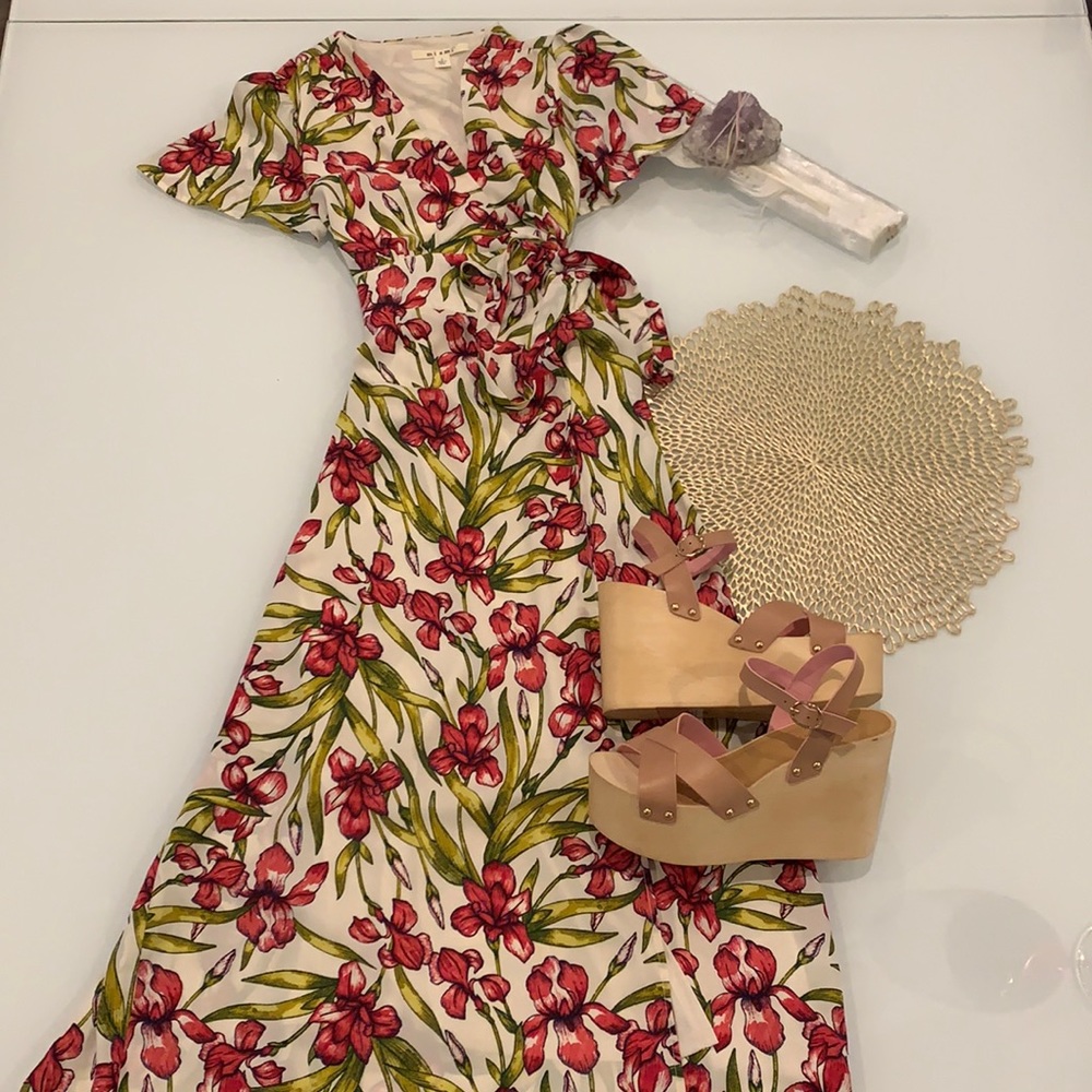 NWOT Miami Floral Wrap Dresss